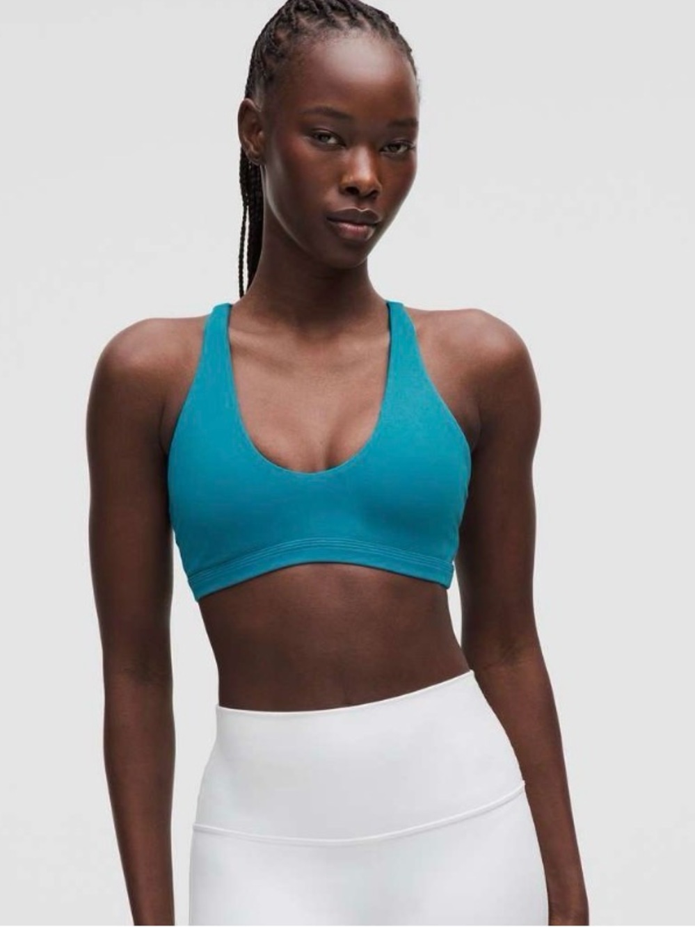 Lululemon Hawaiian Blue Strappy Scoop Neck Bra